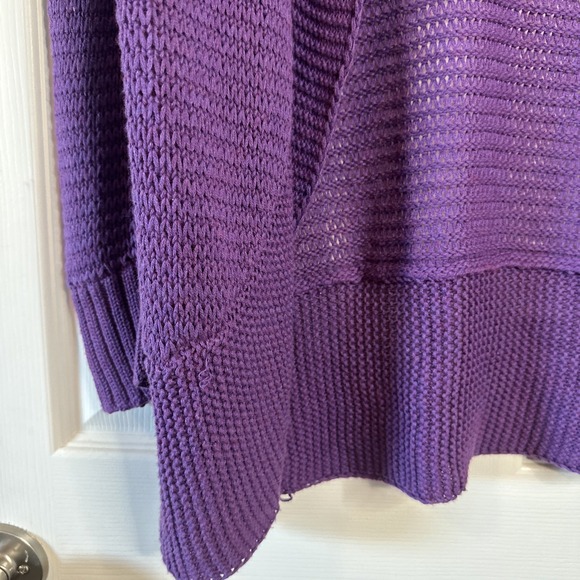 NWOT Eileen Fisher Organic Cotton Cashmere Open Front Cardigan Purple Medium - Picture 5 of 6